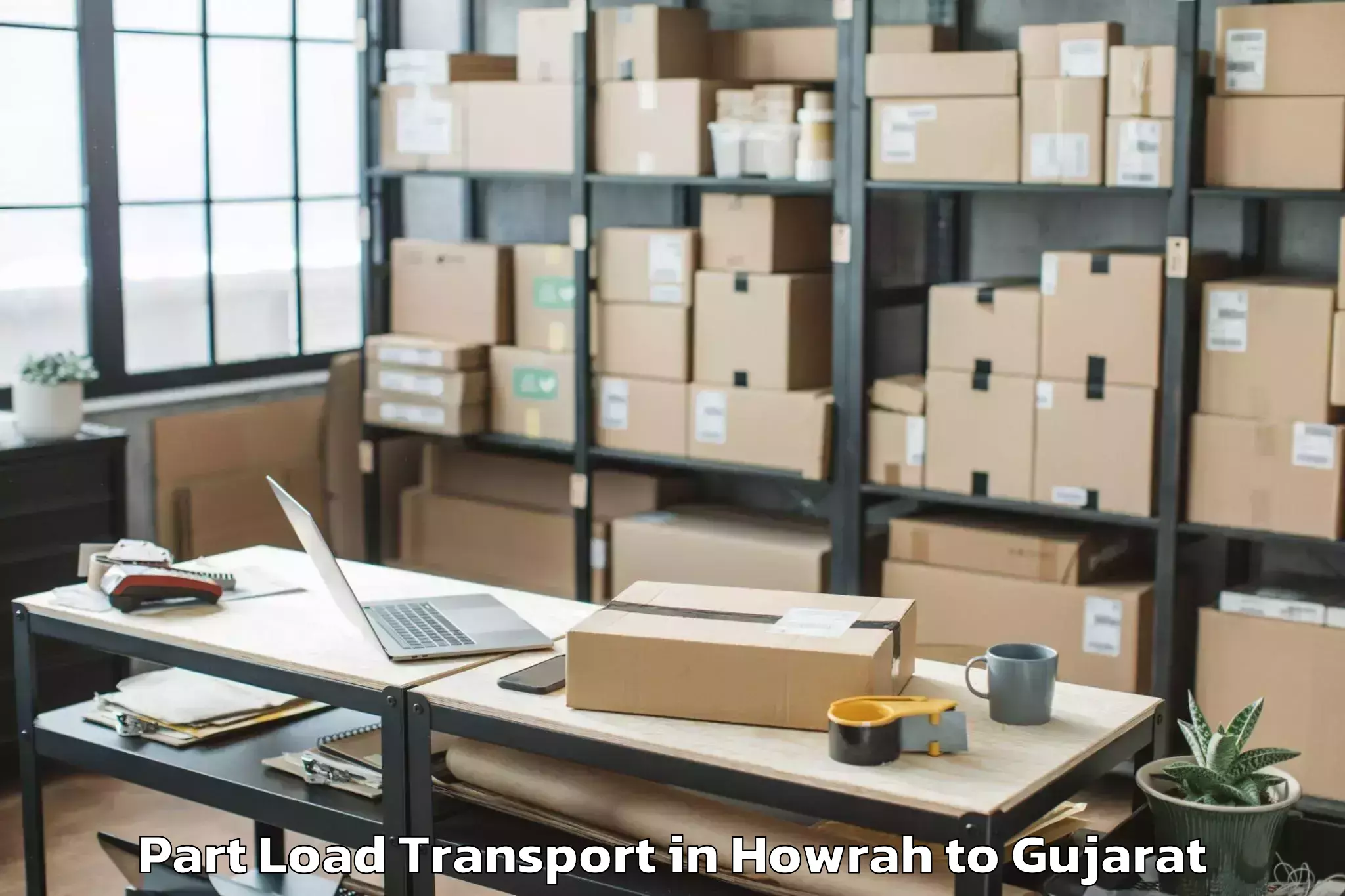 Book Your Howrah to Khambhaliya Part Load Transport Today